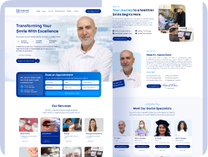 Website landing page UI design layout